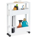 Relaxdays - meuble de rangement, 2 compartiments ouverts, emplacement pour la brosse wc, hlp 71, 5 x ...