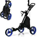 Chariot de golf � 3 roues caddie de golf pliable manuel porte - sac porte - parapluie cadre robuste en ...