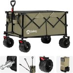 Sekey chariot pliable xxl ? 200l ? roues larges 17x10 cm ? charge max 200 kg ? vert olive Sekey chariot pliable xxl ? 200l ? roues larges 17x10 cm ? charge max 200 kg ? vert olive