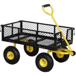 Outsunny ? chariot de jardin 200 kg ? acier robuste ? poign�e rotative 180� ? panneaux amovibles pour ...