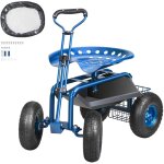 Mophorn chariot de jardin � roulettes avec roulettes, tabouret de jardinage pivotant � 360�, plateau ...
