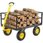 Chariot de jardin transport, charge 635, 03 kg, chariot utilitaire robuste tractable exterieur metal ...