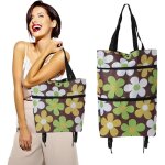 Chariot � provisions, caddie de courses portable, courses pliable en tissu oxford, sac de courses r�utilisable ...