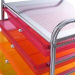 Chariot de rangement roulant 10 tiroirs amovibles desserte pour bureau classeur  roulettes, 32, 5x37x86cm ...