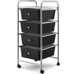 Chariot de rangement  roulettes avec 4 tiroirs plastiques amovibles, tour de rangement  roulettes, ...