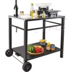 Chariot de salle � manger pour barbecue d'ext�rieur mophorn chariot de barbecue � double �tag�re, pr�paration ...