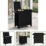Chariot de service 3 en 1 noir polypropylène - chariot de service - chariot bar - meuble extérieur - ... Chariot de service 3 en 1 noir polypropylène - chariot de service - chariot bar - meuble extérieur - ...