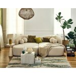 Lisa design - charles - canap droit 4 places avec double mridienne - assise profonde - en velours textur ...