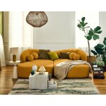 Lisa design - charles - canap droit 4 places avec double mridienne - assise profonde - en velours textur ...