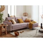 Lisa design - charlie - canap d'angle rversible - 4 places - convertible avec coffre - en velours ctel ...