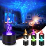 Charmofun diffuseur huiles essentielles, diffuseur parfum maison avec projection led 7 couleurs, lampe ...
