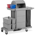 Ulsonix - chariot de mnage - avec sac  linge - compartiment verrouillable - 2 seaux - 2 caissons doubles ...
