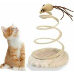 Chat jouet souris avec ressort antidrapant base en bois mobile souris jouet jouet  gratter fei yu