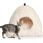 Chat lit coussin pour chat avec oreiller doux lit de chat panier lit pour chat lavable en tissu peluche ...