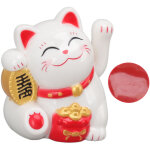 Chat ondulant � �nergie solaire, richesse accueillant solaire mignon heureux chat porte - bonheur statue ...