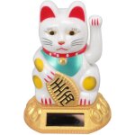 Chat porte - bonheur chinois d�coratif, bras ondulant, lumi�re solaire, figurine � induction, pour maison, ...