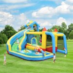 Ch�teau gonflable 5 en 1 pour enfants 364 x 315 x 239 cm, toboggan, piscine et trampoline, avec soufflerie, ...