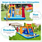 Northix - chateau gonflable avec deux toboggans mur descalade vide sanitaire canon a eau pataugeoire ...