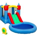 Château gonflable enfant 4 en 1 - toboggan, trampoline, panier basket - ball, piscine - nombreux accesoires ... Château gonflable enfant 4 en 1 - toboggan, trampoline, panier basket - ball, piscine - nombreux accesoires ...