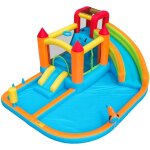 Château gonflable avec piscine, toboggan aquatique, trampoline, panier de basket et pistolet à eau, parc ... Château gonflable avec piscine, toboggan aquatique, trampoline, panier de basket et pistolet à eau, parc ...