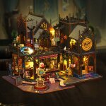 Ch�teau en puzzle 3d diy 24x19x21. 5 cm miniature de ch�teau en bois avec led cadeau pour enfants