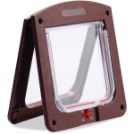 Chatière pour chat chiens petit chatière porte puce 4 voies verrouillable facile à installer Chatière pour chat chiens petit chatière porte puce 4 voies verrouillable facile à installer