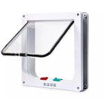 Chati�re magn�tique blanche pour chien et chat - taille grande (l) - porte � 4 aimants, durable et �tanche, ...