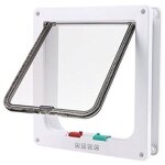 Chati�re porte � 4 positions cat mate grande blanc porte verrouillable pour chat ou chien facile � installer(2 ...