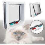 Chati�re trappe blanc grande taille l (25cm x 23. 5cm) pet mate quatre modes � verrouillage porte chat ...