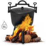 Chaudron en fonte sur pied 10l pot de chasse cheminee grill multigarden 88392199 88392199 88392199