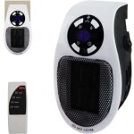 Chauffage d'appoint 500 w, radiateur soufflant �lectrique avec mini - prise, chauffage mural avec t�l�commande ...