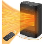 Chauffage d'appoint electrique silencieux 1500w, chauffage soufflant basse consommation avec tlcommande, ...