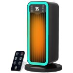 Chauffage d'appoint, radiateur electrique c�ramique 1500w ptc avec thermostat, oscillation 70�, minuterie ...