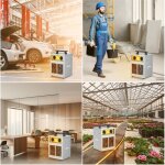 Chauffage lectrique industriel 2000w - robuste, portable pour chantier & garage, soufflant avec thermostat ...