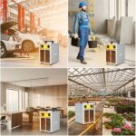 Chauffage lectrique industriel 3000w - robuste, caisse acier, soufflant portable pour chantier, garage ...