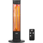 Chauffage exterieur terrasse, 2000 w, radiateur infrarouge electrique telecommande, 3 vitesses, minuterie, ...