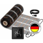 Chauffage mural �lectrique warmon classic light 100 w / m� + thermostat ts 100 smart wifi tactile noir ...