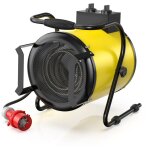 Chauffage soufflant professionnel 5kw - radiateur industriel, angle r�glable & thermostat pour chantier ...