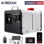 Chauffage de stationnement diesel tout en un, 12 / 24 / 240v 5 kw, controle lcd bluetooth telecommande, ...