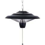 Chauffage suspendu halogne 1500w pour intrieur et extrieur, 2 niveaux de puissance, mtal, scurit ...