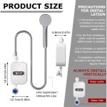 Chauffe - eau �lectrique instantan�, mini chauffe - eau instantan� 3500 w avec affichage num�rique led, ...