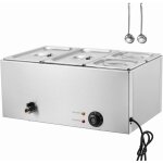 Chauffe - plats commercial  4 plaques, bain - marie lectrique de 15, 5 l, 1 200 w, contrle de temprature ...