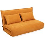 Chauffeuse 2 places 3 - en - 1 en velours c�tel� jaune ? gracie