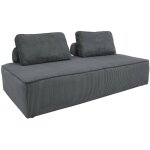 Chauffeuse 2 places pour canapé modulable velours côtelé velours côtelé gris foncé Chauffeuse 2 places pour canapé modulable velours côtelé velours côtelé gris foncé