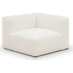 Homifab - chauffeuse d'angle  droite modulable en tissu bouclette cru - modulo