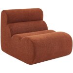 Chauffeuse bouclette textur�e 1 place - l 81 x p 99 x h 75cm - nova bouclette textur�e terracotta