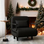 Chauffeuse canap� - lit fauteuil convertible grand confort coussin pieds accoudoirs m�tal noir 60l x ...