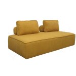 Chauffeuse pour canapé modulable tissu bouclette moutarde 2 places bao. l 180 x p 90 x h 74cm Chauffeuse pour canapé modulable tissu bouclette moutarde 2 places bao. l 180 x p 90 x h 74cm