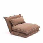 Chauffeuse convertible 1 personne en tissu chenille - rose blush - nala Chauffeuse convertible 1 personne en tissu chenille - rose blush - nala