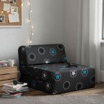 Chauffeuse convertible 1 place en mousse - terre de nuit - anthracite toile bleu